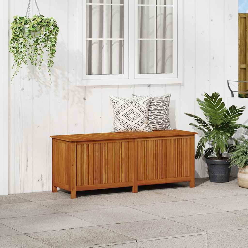 vidaXL Outdoor Storage Box, Deck Box with Lid, Patio Cabinet, Storage Chest for Outdoor Cushions Throw Pillows Garden Tools, Solid Wood Acacia