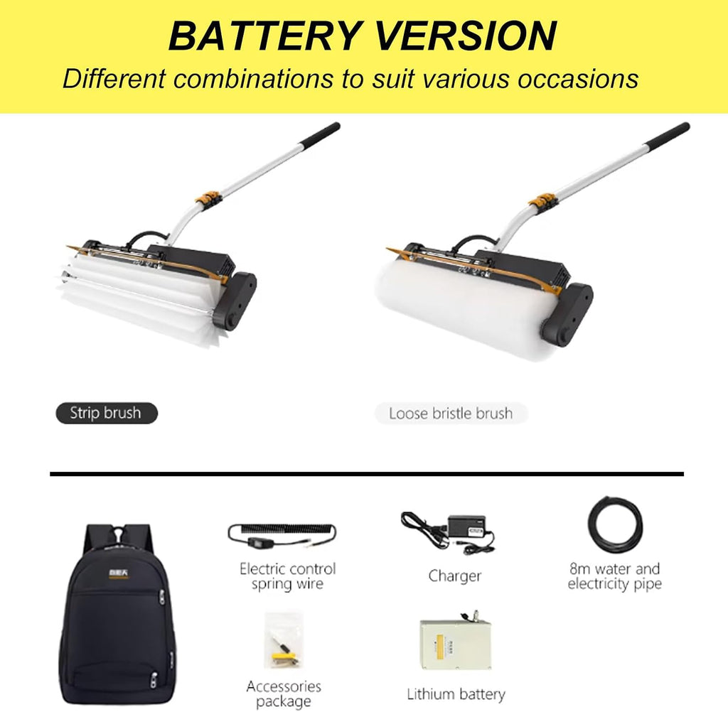Electric Solar Panel Cleaning Brush 25Ft Long Handle Window Cleaner Tool,60Cm Wide Brush Head Design,Pure Copper Brushless Motor,A-Battery