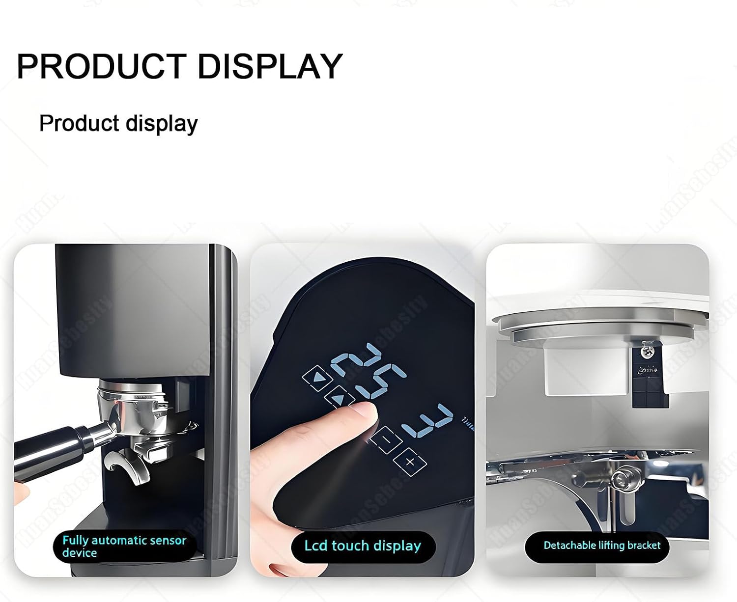 58mm Electric Coffee Tamper,Automatic Expresso Coffee Powder Press Machine,Fully Automatic Coffee Masher10-30kg Pressure, 1 to 3 Adjustable Tamp Times for Office