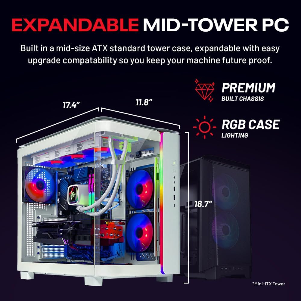 Skytech Gaming King 95 Desktop PC, Ryzen 7 9700X 3.8 GHz (5.5GHz), NVIDIA RTX 5070 12GB, 1TB Gen4 NVMe SSD, 32GB DDR5 RAM 6000 RGB, 850W Gold ATX 3 PSU, 360mm ARGB AIO, Wi-Fi, Win 11