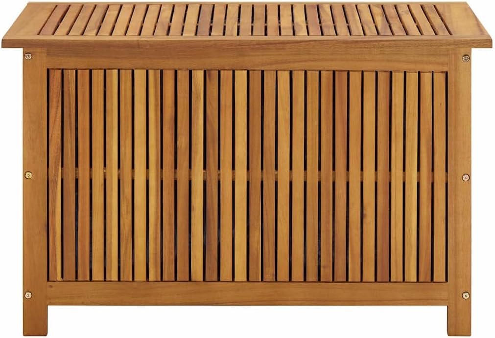 vidaXL Outdoor Storage, Deck Box with Lid, Patio Cabinet, Storage Chest for Outdoor Cushions Pillows Garden Tools Pool Supplies, Solid Wood Acacia