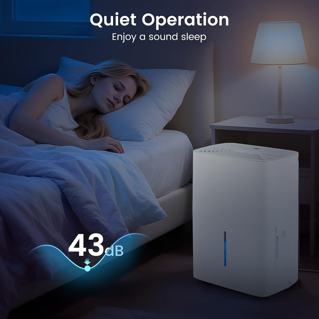 DORTALA 94.5 Pints Dehumidifier for 6000 Sq.Ft Large Rooms, Basement, Bathroom, Home Dehumidifier with Drain Hose, 2 Modes, 24H Timer, 1.4 Gal Water Tank, Auto Defrost, White