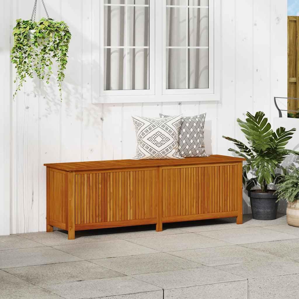 vidaXL Outdoor Storage Box, Deck Box with Lid, Patio Cabinet, Storage Chest for Outdoor Cushions Throw Pillows Garden Tools, Solid Wood Acacia