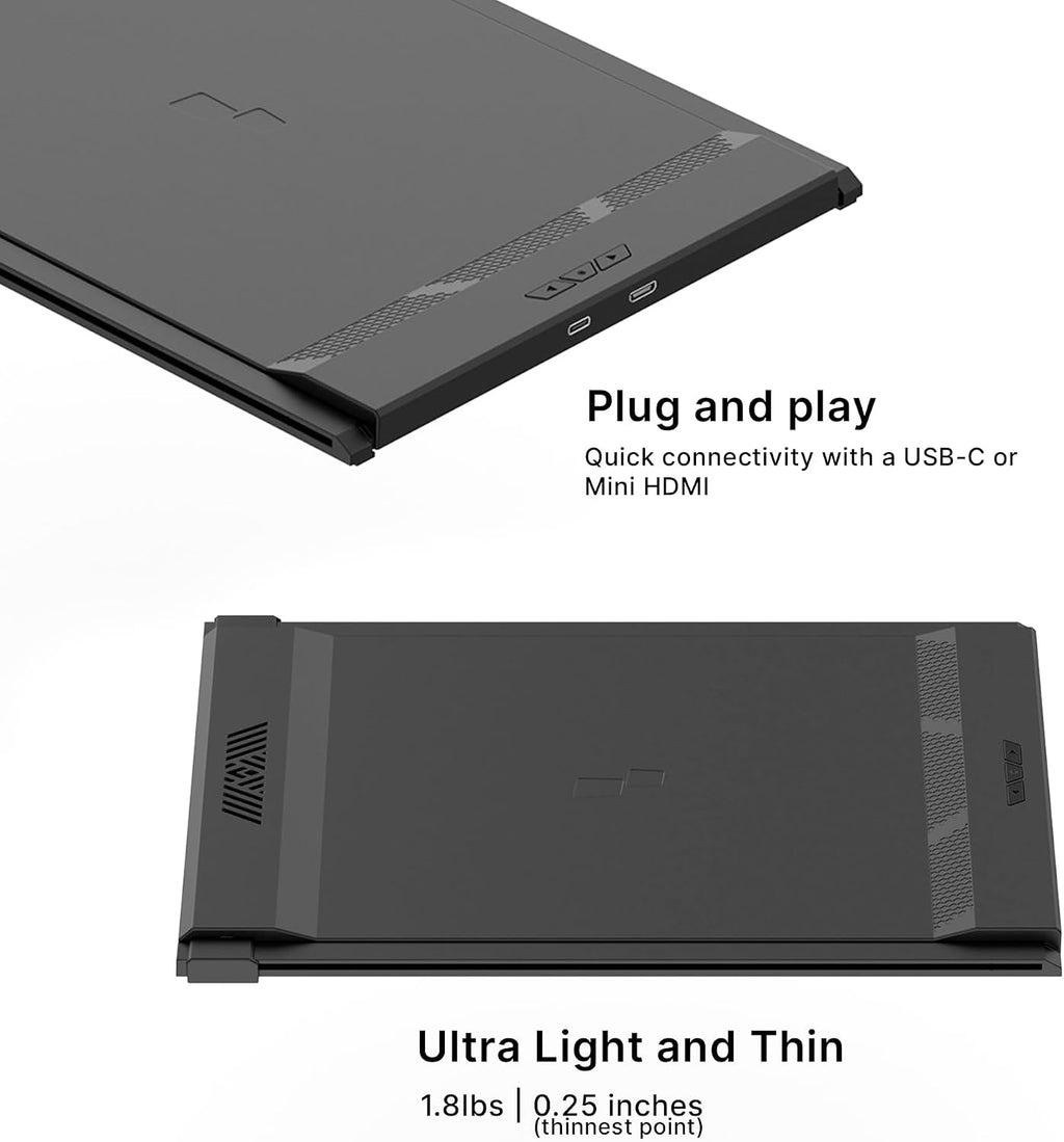 Duex Max DS Portable Monitor - New Mobile Pixels 14.1' Laptop Screen Extender, FHD 1080P Travel Monitor, USB C/USB A/HDMI Plug and Play Laptop Monitior for Windows/Mac/Android/Switch