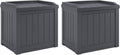Suncast 2 Pack Small Deck Box Storage w/Bench Seat for Indoor & Outdoor Use, 22 Gal., Cyberspace
