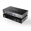 TESmart 4K@60Hz HDMI KVM Extender for Dual Monitor – 328ft/100m Over CAT6a, DisplayLink H.265, Gigabit LAN, USB 3.0, EDID, Remote Power, Audio/MIC, Includes Transmitter & Receiver