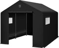Best Choice Products 10x8ft Outdoor Storage Shed, Carport, Canopy Shelter, Dual Doors & Windows, Metal Frame, Weather-Resistant, Perfect for Storing Motorcycle, Bike, Garden Tools – Black