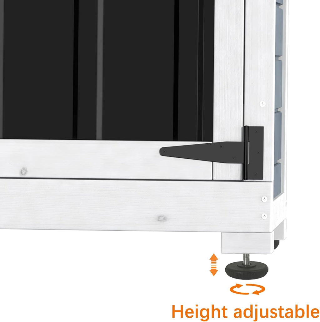 GDLF Outdoor Storage Cabinet Wood & Metal Garden Shed with Waterproof Roof and Sturdy Lockable Doors 66'