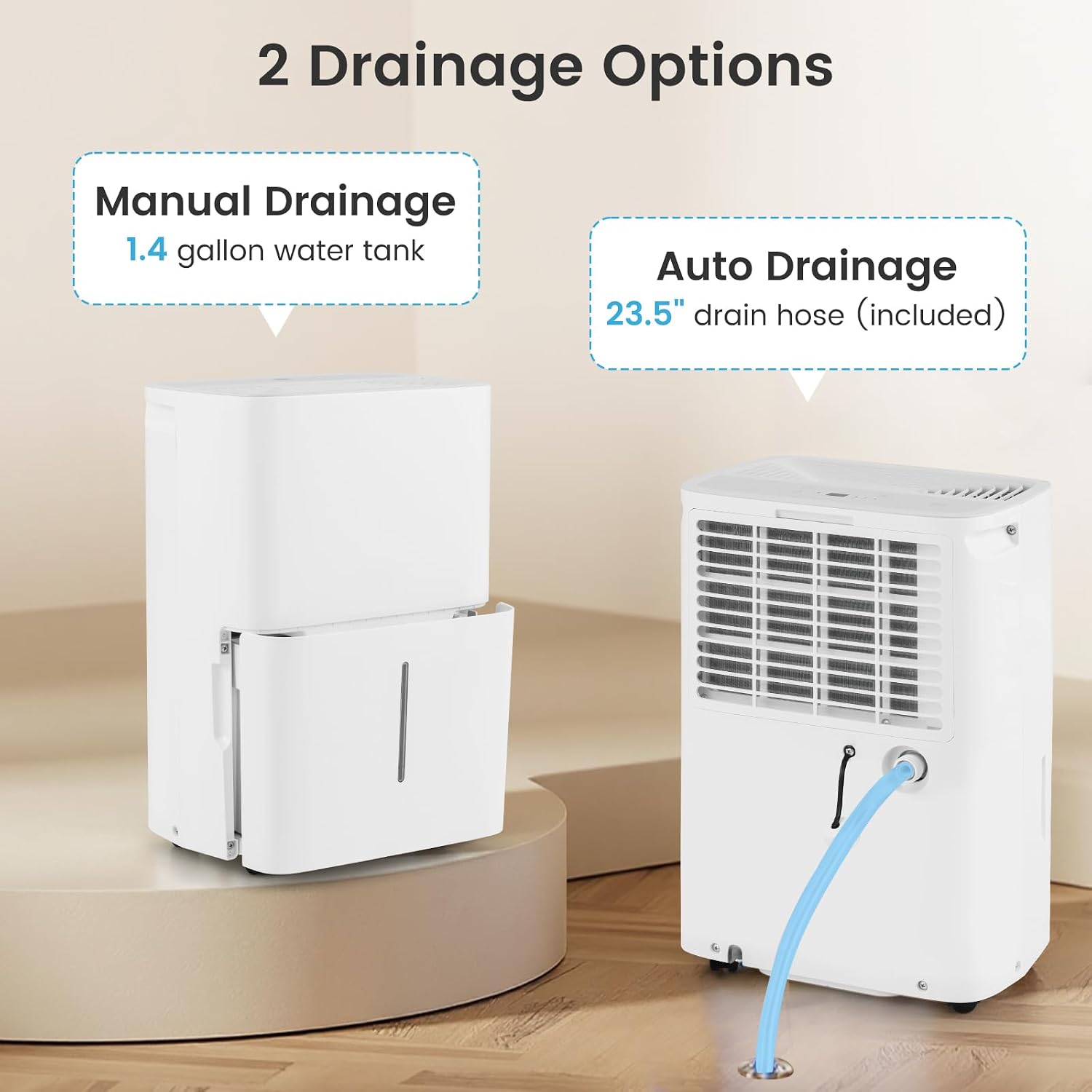 DORTALA 94.5 Pints Dehumidifier for 6000 Sq.Ft Large Rooms, Basement, Bathroom, Home Dehumidifier with Drain Hose, 2 Modes, 24H Timer, 1.4 Gal Water Tank, Auto Defrost, White