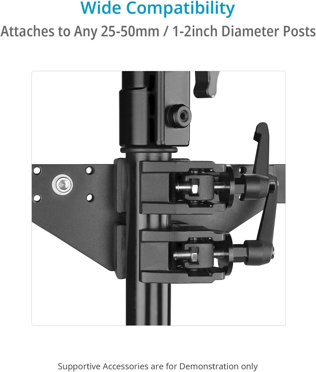 PROAIM Double Header with 5/8 Baby Pins for Lights, Monitors, & Camera Support Accessories. Compatibility:16-50mm Diameter Posts. Payload up to 36kg / 80lb (P-DLMB-01)