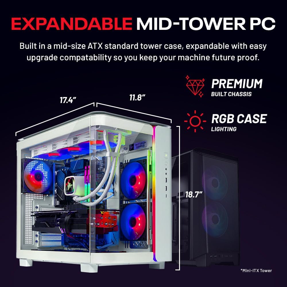 Skytech Gaming King 95 Gaming PC, Intel Ultra 7 270K Plus 5.4GHz, NVIDIA RTX 5070 Ti 16GB VRAM, 1TB Gen4 NVMe SSD, 32GB DDR5 RAM 6000, 850W Gold ATX 3 PSU, 360 ARGB AIO, WI-FI 6, Windows 11, Desktop