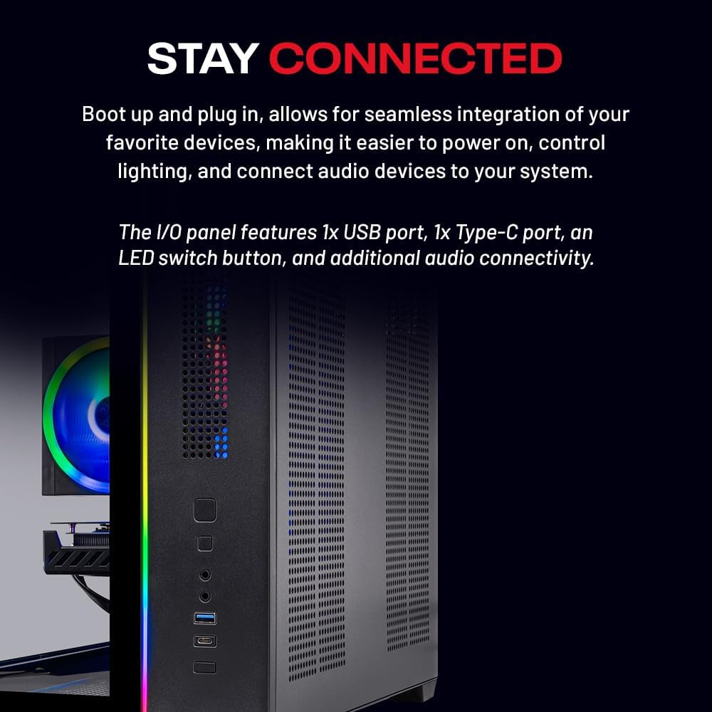Skytech Gaming Crystal Desktop PC, Intel Ultra 5 245K 4.2 GHz (5.2 GHz Turbo), NVIDIA RTX 5060 Ti 8GB, 1TB Gen4 NVMe SSD, 32GB DDR5 RAM 5200 RGB, 650W Gold PSU, Wi-Fi, Win 11