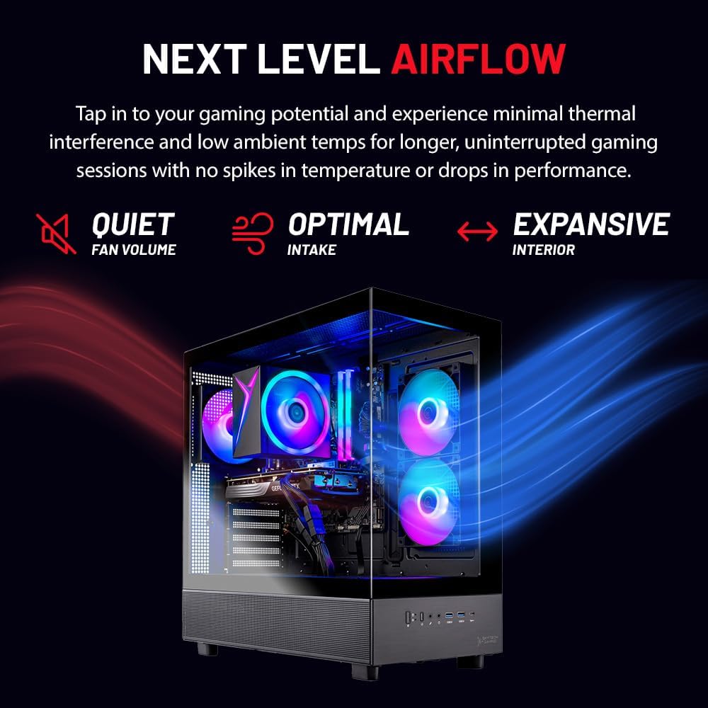 Skytech Gaming Azure 3 Gaming PC, AMD Ryzen 7 7700 3.8GHz, NVIDIA RTX 5060, 1TB Gen4 NVMe SSD, 32GB DDR5 RAM 6000, 650W Gold PSU, WI-FI 5, Windows 11, Desktop