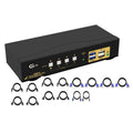 4x2 USB 3.0 VGA + HDMI KVM Switch 2 Monitors 4K@60Hz with Cables and Audio, PCs Monitor Keyboard Video Mouse Peripherals Sharing Box