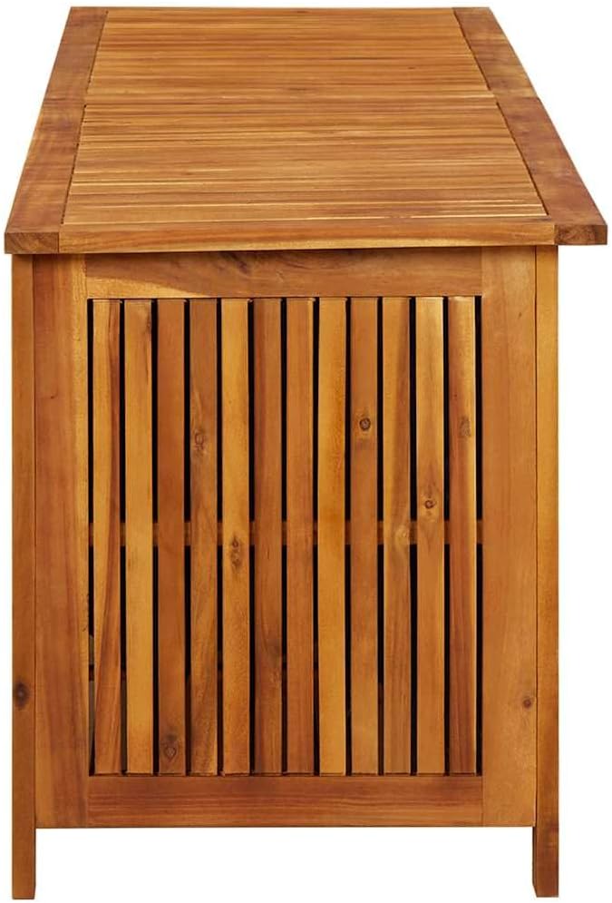 vidaXL Outdoor Storage Box, Deck Box with Lid, Patio Cabinet, Storage Chest for Outdoor Cushions Throw Pillows Garden Tools, Solid Wood Acacia
