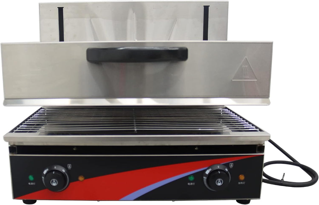 INTSUPERMAI 220V Electric Lift-Up Salamander Stainless Steel 4000W Food Equipment Electric Salamander Stove Grill Barbecue Oven Cheese Melter