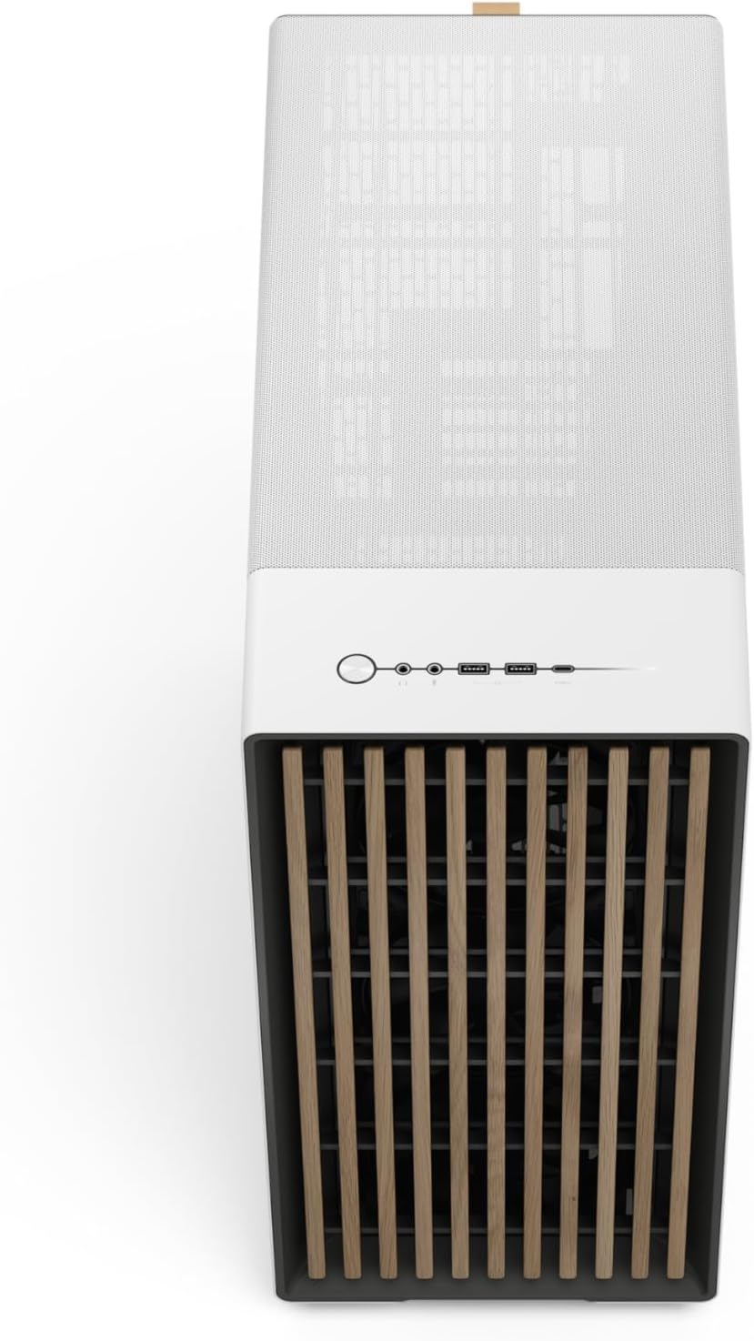 Fractal Design North XL RC Chalk White TG Clear - Reverse Connection Motherboard Compatible - Three 140mm Aspect PWM Fans Included- Type C USB - ATX Airflow Full Tower PC Gaming case