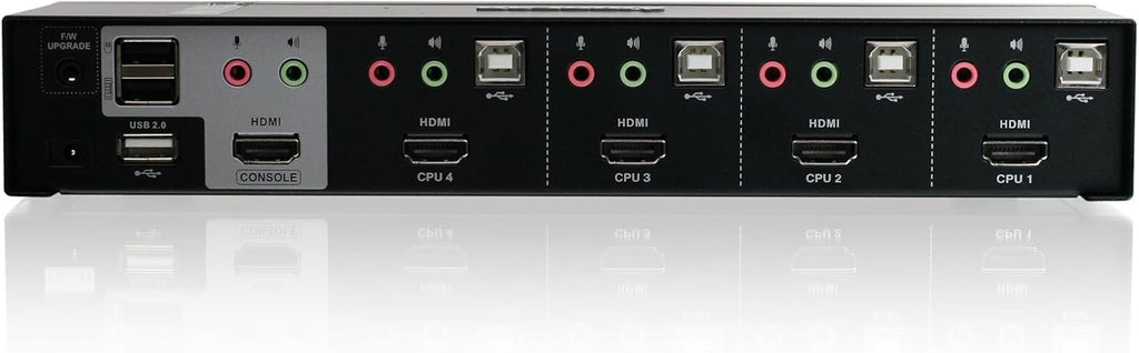 IOGEAR 4-Port HDMI Multimedia KVM Switch with Audio, USB 2.0 Hub and HDMI KVM w/Full Set of Cables, (GCS1794 TAA Compliant)