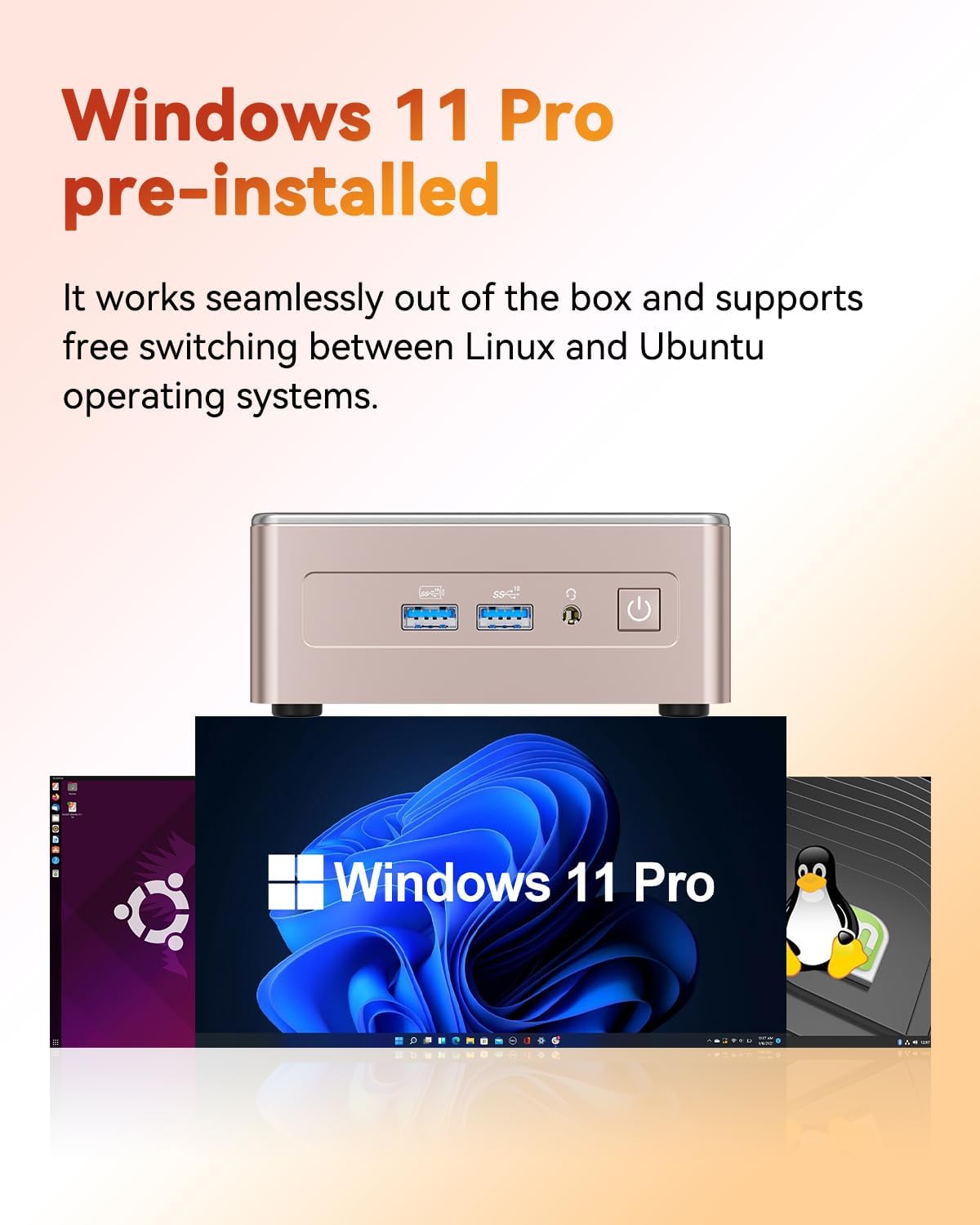 GEEKOM A5 Mini PC with AMD Ryzen 5 7430U, 3-Year Coverage, 16GB RAM(Upgradable, Not LPDDR)&512GB M.2 NVMe SSD, Windows 11 Pro Desktop Computer Support 8K/Wi-Fi 6/BT 5.2/USB 3.2/SD Slot/6x USB