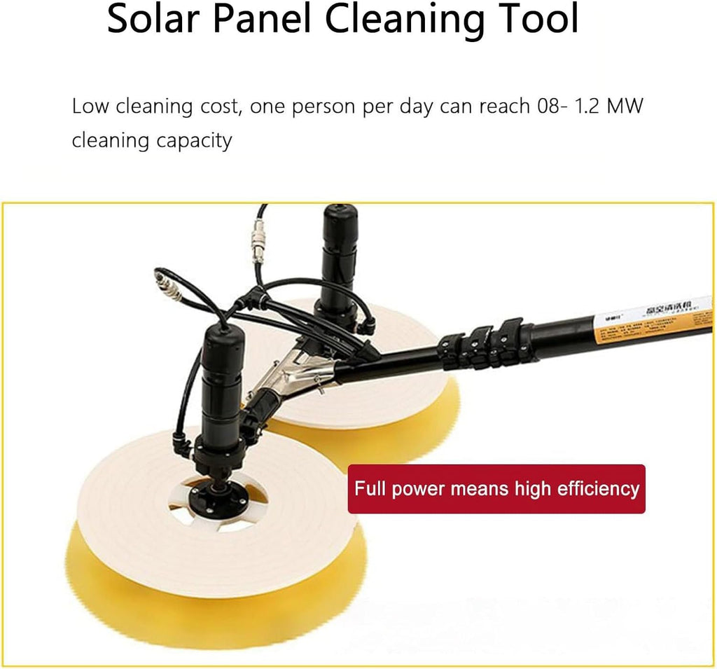 Solar Panel Electric Cleaning Brush, Water Fed Pole Brush for Solar Panels with Extension Rod,House Water Fed Pole Kit,Photovoltaic Panel Electric Cleaning Equipment(Mains+lithiumbatteryversion 3.5m)