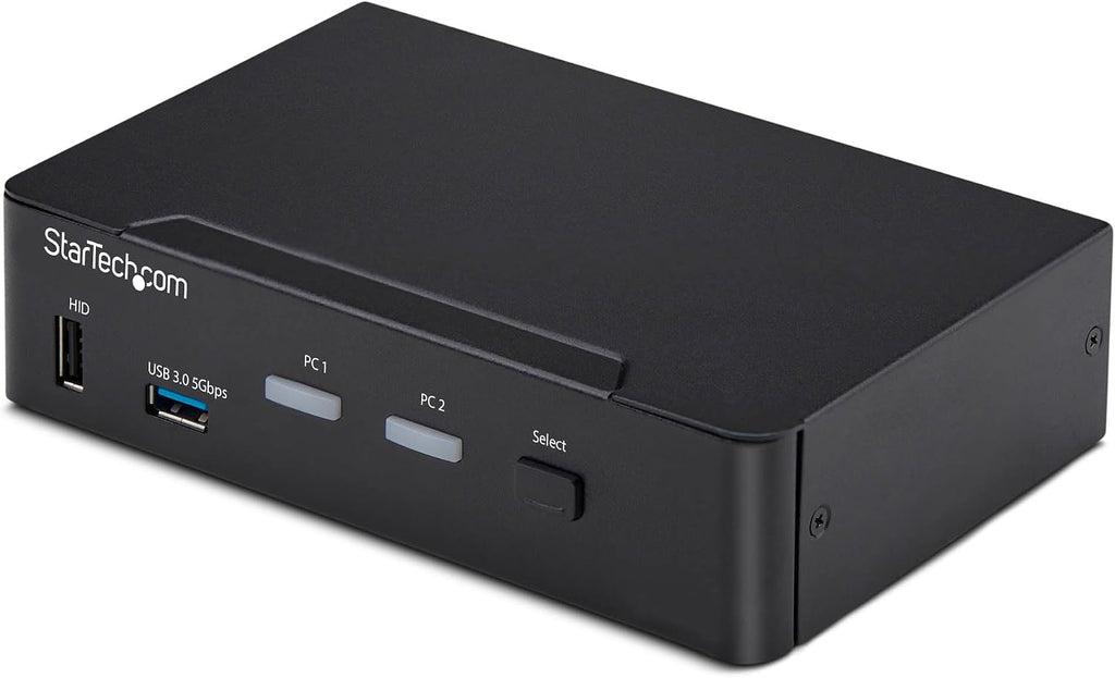 StarTech.com 2-Port DisplayPort KVM Switch, 4K 60Hz, DP 1.2, HDCP 1.4, EDID Management, 2-Port USB 3.0 Hub, TAA Compliant