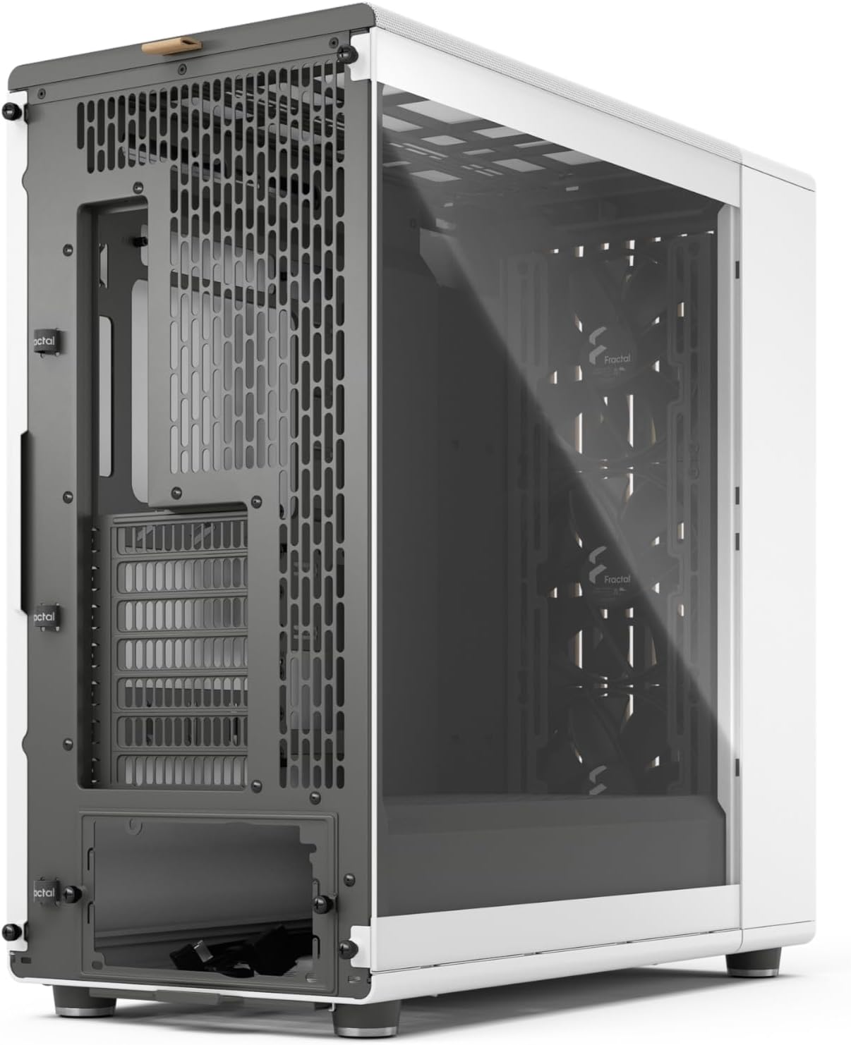Fractal Design North XL RC Chalk White TG Clear - Reverse Connection Motherboard Compatible - Three 140mm Aspect PWM Fans Included- Type C USB - ATX Airflow Full Tower PC Gaming case