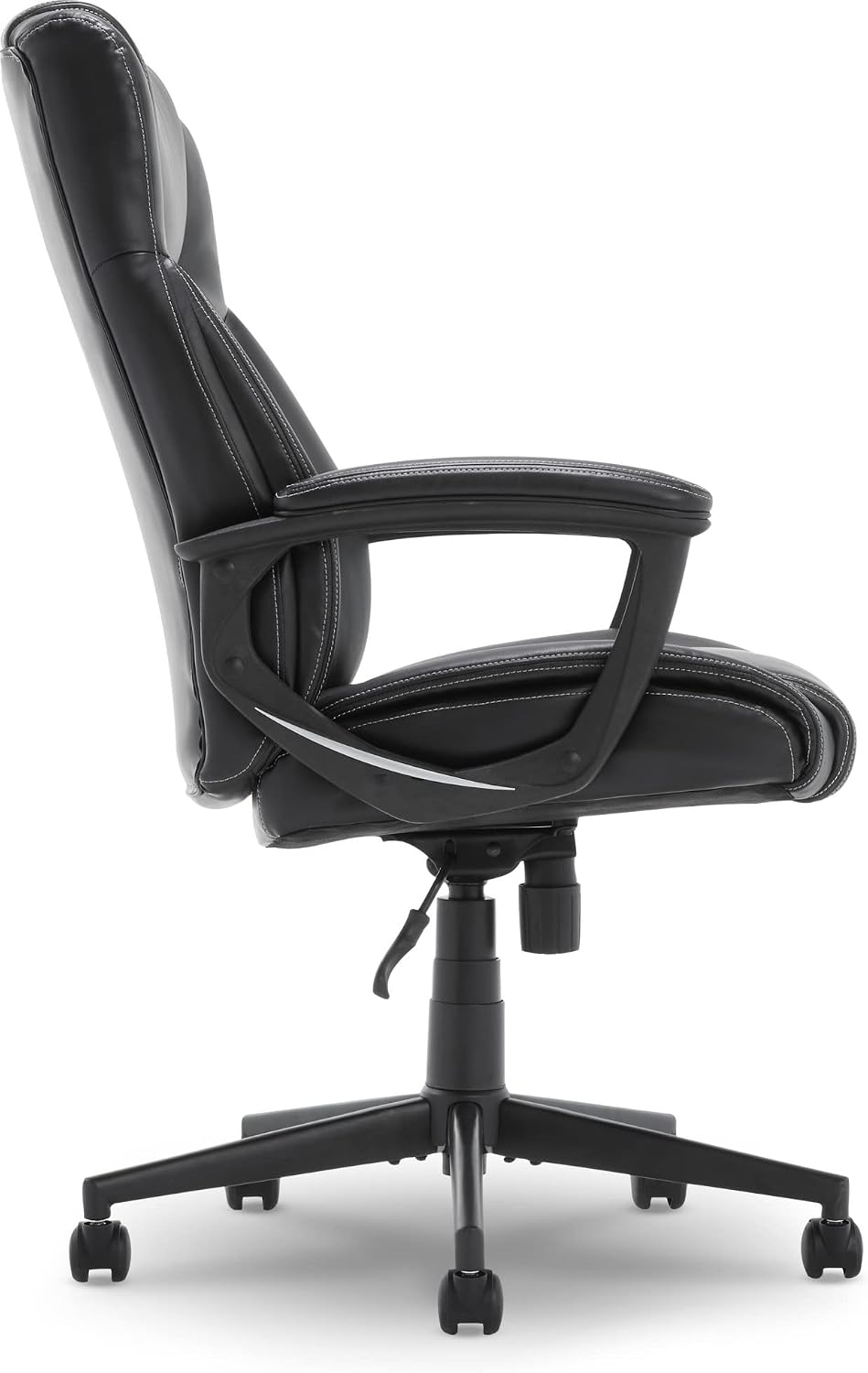 Serta Connor Executive Office Chair, Ergonomic Computer Chair with Layered Body Pillows, Contoured Lumbar, Adjustable Seat Height, Bonded Leather, Black