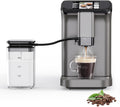 Espresso Maker with Milk Frother - Fully Automatic, 4-Beverage Options, Built-In Grinder, Intuitive Touch Display, and Sleek Finish Gold