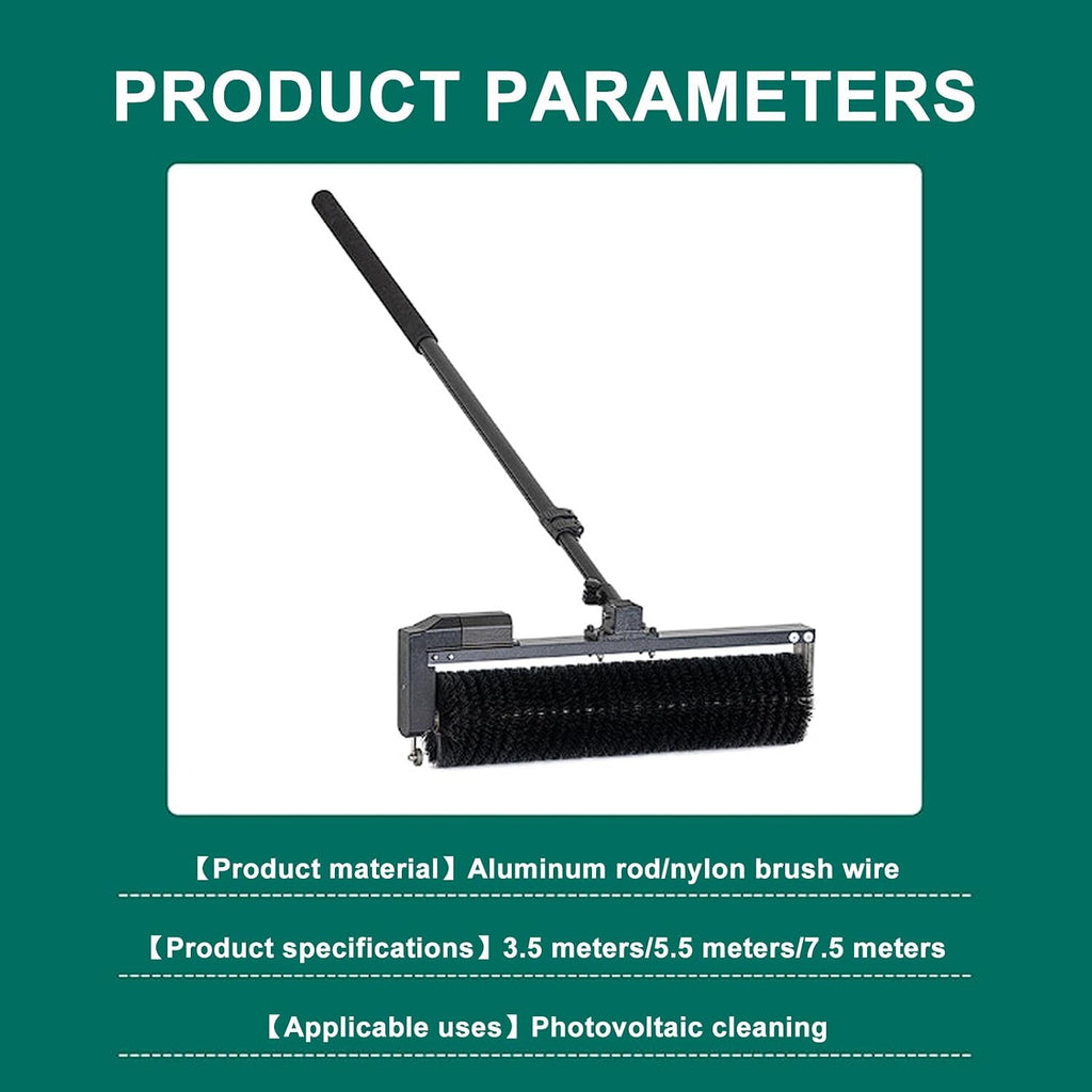 Electric PV Panel Cleaning Brush 3.5m/5.5m/7.5m, with Extension Pole, Solar Panel Cleaner, Automatic Water Supply Cleaning Brush,3.5M