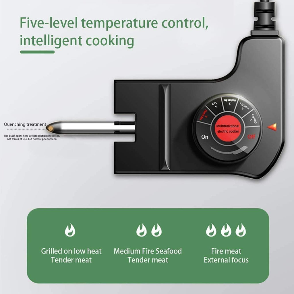 Electric Grill And Hot Pot,Fast Heat Hot Pot,Smokeless BBQ Grill Non-Stick Pan,Separate Dual Temperature Control,for 2-12 People,Red (Color : Green)