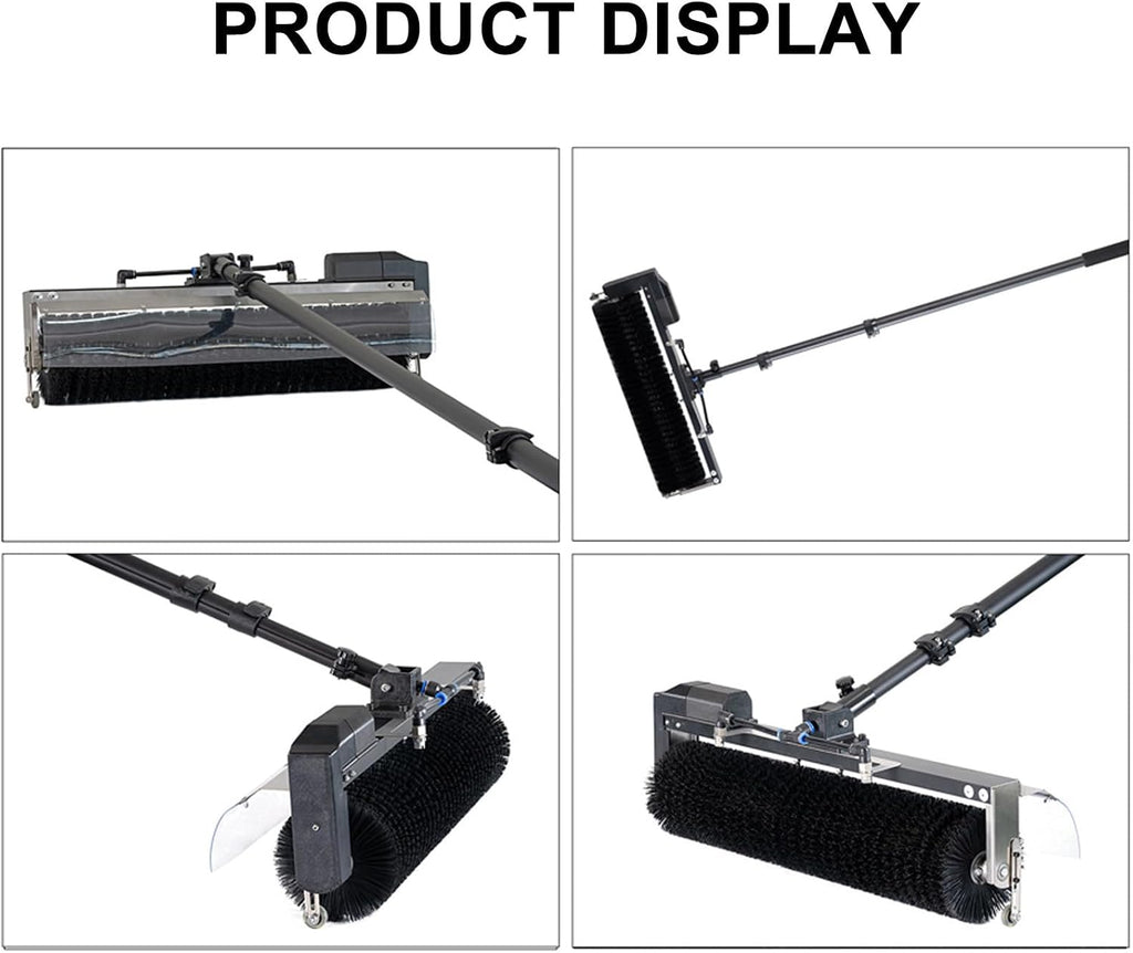 Electric PV Panel Cleaning Brush 3.5m/5.5m/7.5m, with Extension Pole, Solar Panel Cleaner, Automatic Water Supply Cleaning Brush,5.5M