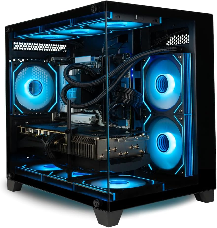 Panorama RTX 5070 TI, 20-Core Ultra 7 265KF, 32GB DDR5 RAM, 2TB NVMe SSD, Liquid Cooled Gaming Desktop PC w/Windows 11 Pro, 3-Year Warranty, RGB Keyboard+Mouse, Wi-Fi 6E, RJ45, 3X DP & HDMI