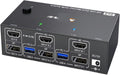 4K@144Hz KVM Switch 2 Monitors 2 Computers 8K@60Hz,HDMI +Displayport Dual Monitor with 4 USB 3.0 Port for Keyboard Mouse Printer(AU Power Adapter)
