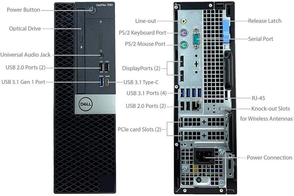 DELL Optiplex 7060 SFF Desktop Computer PC | Intel 8th Gen i7-8700 (6 Core) | 16GB DDR4 Ram 512GB NVMe M.2 SSD | Built-in WiFi & Bluetooth | Windows 11 Pro | Wireless Keyboard & Mouse(Renewed)