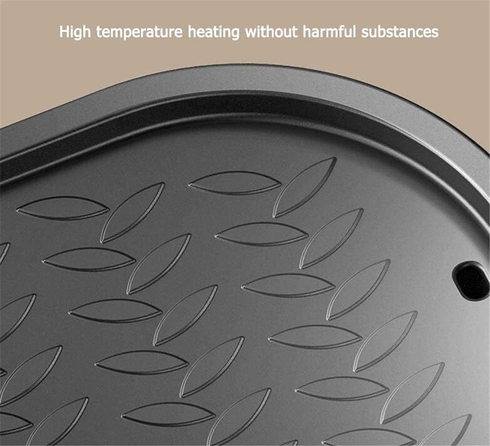 Electric Hot Pot Grill Indoor 2200W Non-Stick Baking Pan Separate Dual Temperature Control Smokeless Barbecue Machine, Easy To Clean 220V,White (Color : Red)