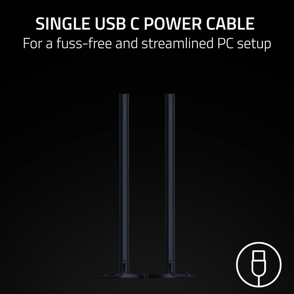 Razer Aether Standing Light Bars: Front & Back Lighting - Individual Bar Customization - Single USB C Cable - Chroma RGB - Works with Alexa, Google Home - Razer Gamer Room App for Unified Control