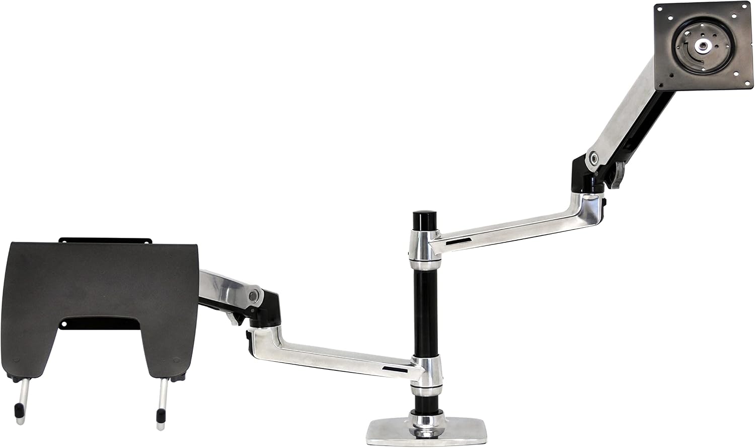 Ergotron – LX Vertical Stacking Dual Monitor Arm, VESA Desk Mount – for 2 Monitors Up to 24 Inches, 7 to 20 lbs Each – Polished Aluminum