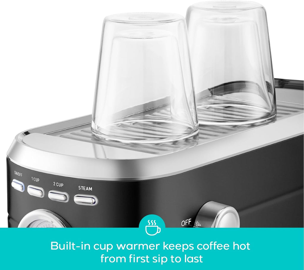 CASABREWS CM5418 Espresso Machine 20 Bar, Stainless Steel Espresso Maker with Milk Frother, Compact Cappuccino Machine for Home, Small Espresso Coffee Machine for Latte, Black