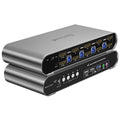 4 Computers 2 Monitors USB 3.0 HDMI KVM Switch 4K@60Hz with Hotkey Switching, Automatic Switching 4 Port Dual Monitor, Aluminum, Digital Display, USB 3.0 Audio/Mic, EDID, HDR10 with Cables