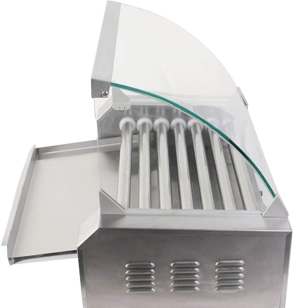 New Commercial 18 Hot Dog Hotdog 7 Roller Grill Cooker Machine w/ Cover