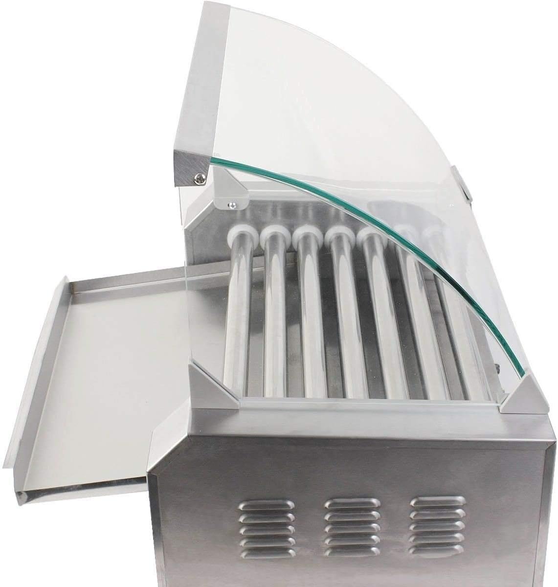 New Commercial 18 Hot Dog Hotdog 7 Roller Grill Cooker Machine w/ Cover
