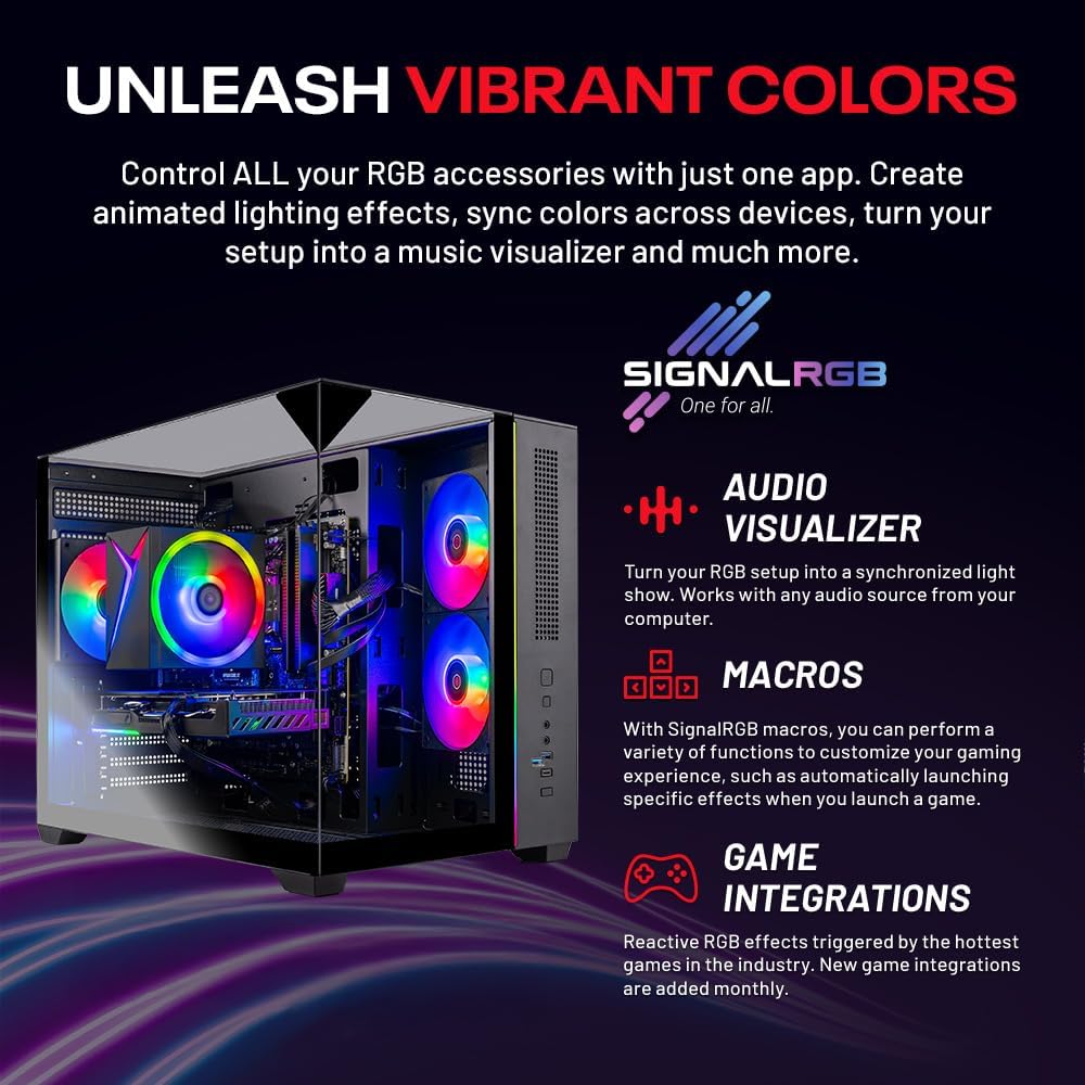 Skytech Gaming Crystal Desktop PC, Intel Ultra 5 245K 4.2 GHz (5.2 GHz Turbo), AMD RX 9060 XT 8GB, 1TB Gen4 NVMe SSD, 32GB DDR5 RAM 5200, 650W Gold PSU, Wi-Fi, Win 11