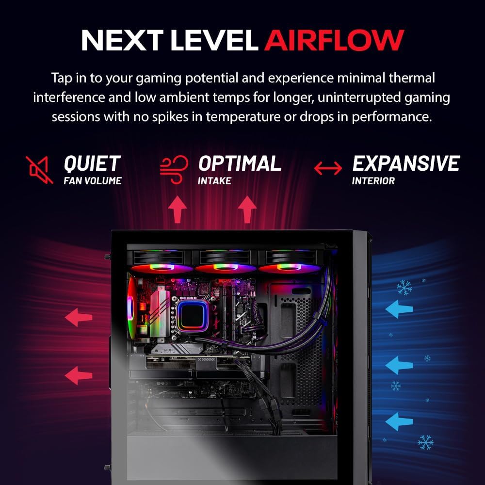 Skytech Gaming Rampage Gaming PC, Intel Ultra 7 265F 5.2GHz, NVIDIA RTX 5060 Ti, 1TB Gen4 NVMe SSD, 32GB DDR5 RAM 6000, 850W Gold ATX 3 PSU, 360 ARGB AIO, Wi-Fi, Win 11, Desktop