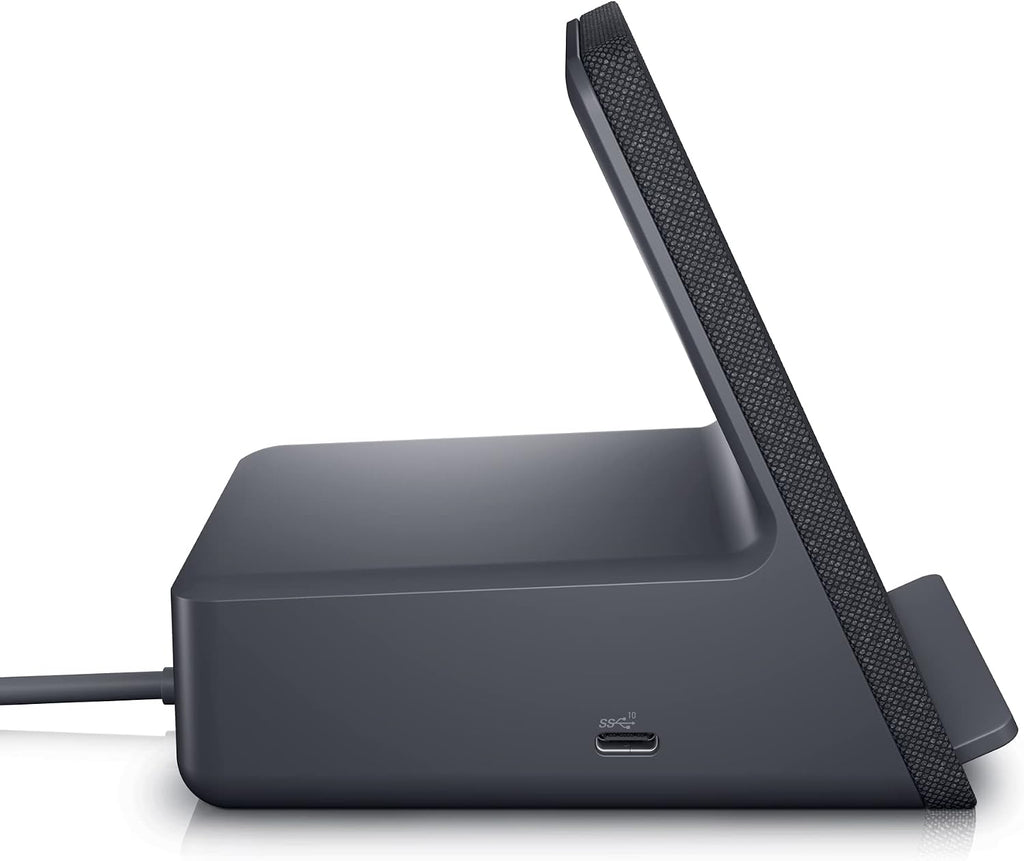 Dell Dual Charge Dock HD22Q - Fabric Wrapped Charging Stand, Type-C Connector, Qi Enabled Charging, Wake-on-Dock, Smartphone Rest, Power Button LED - Magnetite,Black