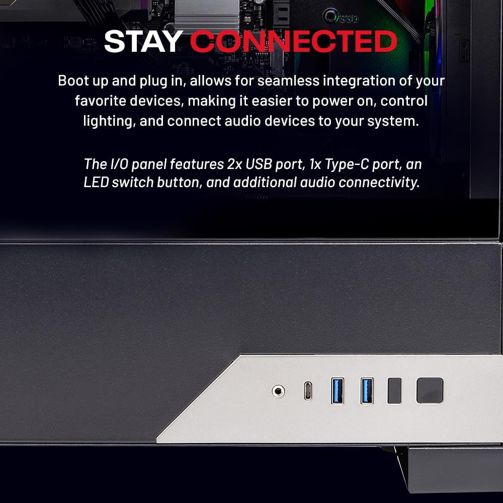 Skytech Gaming Nebula 2 Gaming PC, AMD Ryzen 5 5500 3.6GHz, NVIDIA RTX 3050 6GB, 1TB NVMe SSD, 16GB DDR4 RAM 3200, 650W Gold PSU, Wi-Fi, Win 11, Gaming Desktop