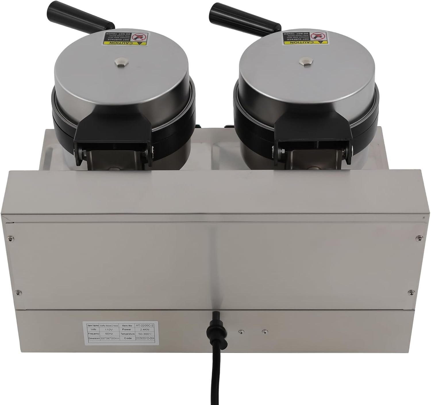 2400W Hamburger Maker, Double-Sided Electric Grill with Timer, 2-Zone Non-Stick Panini Press, 122-572°F Temp Control, 110V for Home Kitchen Food Truck