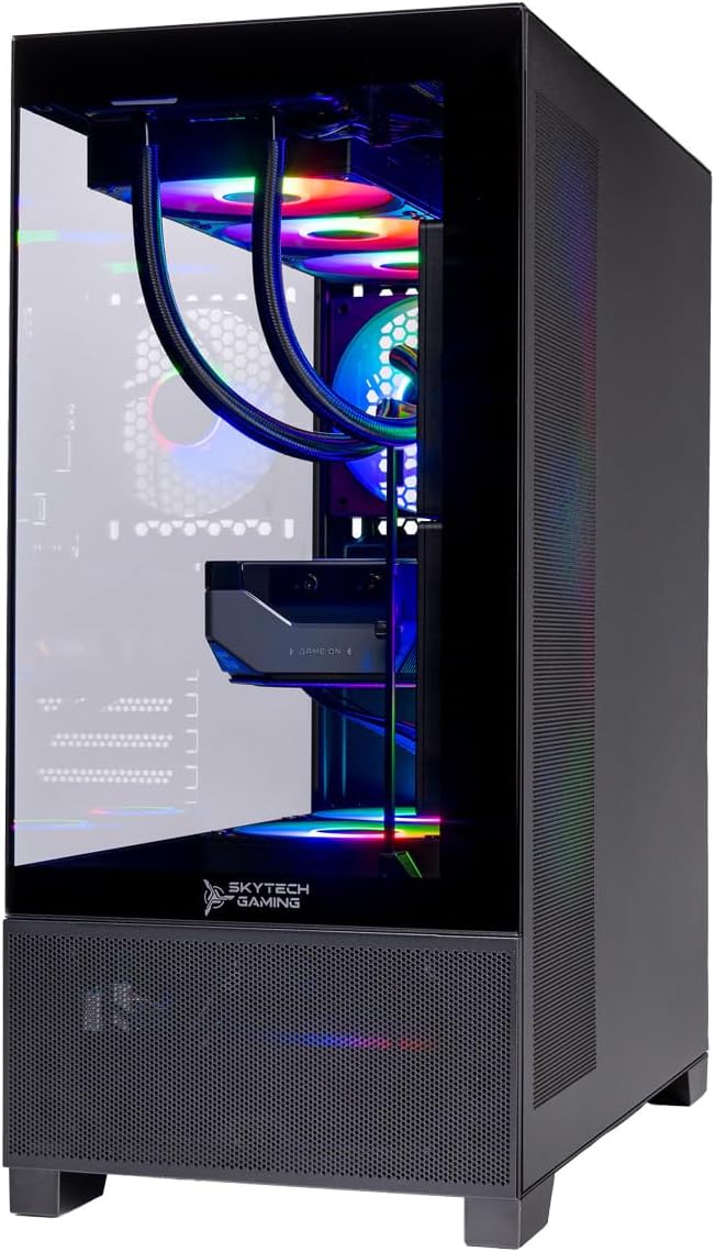 Skytech Gaming Azure 3 Plus Desktop PC, Ryzen 7 7800X3D 4.2 GHz (5GHz), NVIDIA RTX 5070 Ti 16GB, 1TB Gen4 NVMe SSD, 32GB DDR5 RAM 5600 RGB, 850W Gold ATX 3 PSU, 360mm ARGB AIO, Wi-Fi, Win 11