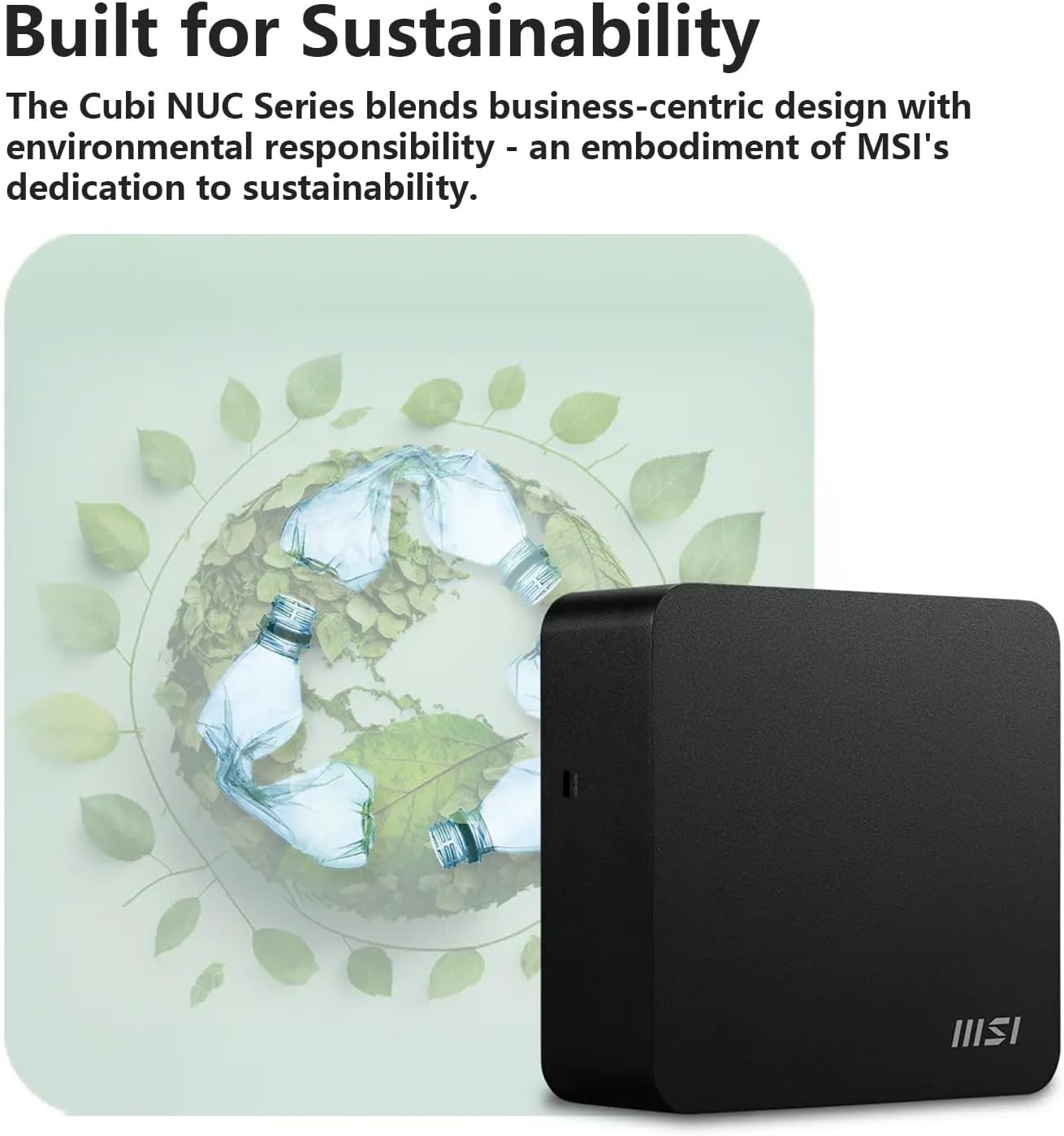 msi Cubi NUC Business Mini Desktop, 10-Core Intel Core 5 120U Processor, 16GB DDR5 RAM, 1TB SSD, Support 4-Monitor 4K, Thunderbolt 4, HDMI, MicroSD Card Reader, Wi-Fi 6, Windows 11 Pro