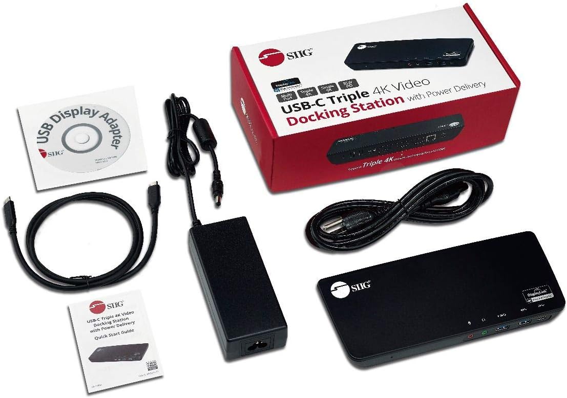 SIIG USB Type C 4K Triple Monitor Docking Station - Triple 4K@60Hz or Single 5K@60Hz Video Laptop Dock with 85W Charging - 1x HDMI, 2x DisplayPort, 5x USB Ports for Windows PC & MacBook (JU-DK0B11-S1)