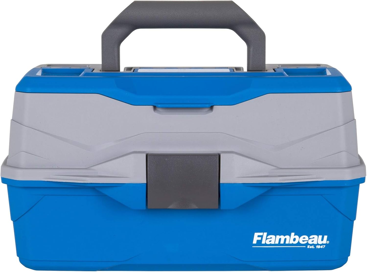 Flambeau Outdoors 6382TB 2-Tray Tackle Box - Classic Fishing Lure Storage Organizer,Medium Portable Tackle Box,15 Tray Compartments,Blue/Gray,(Pack of 6)